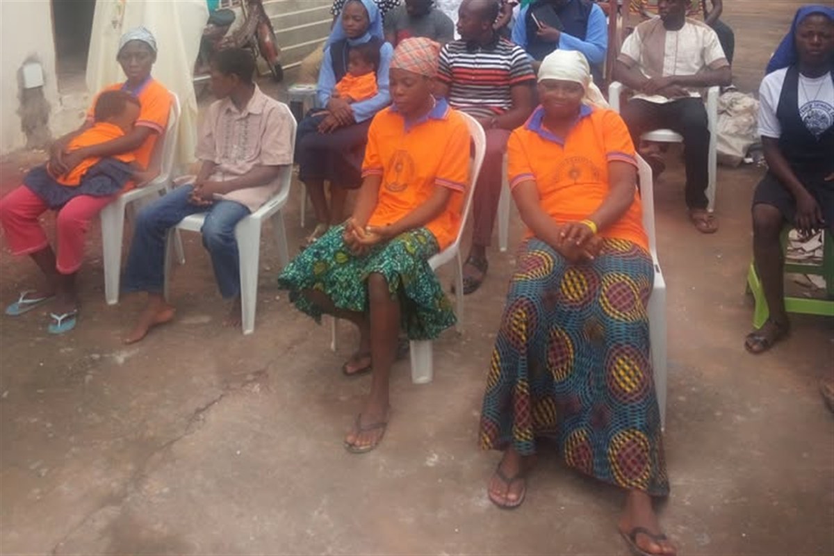 Community gathering with sisters and families