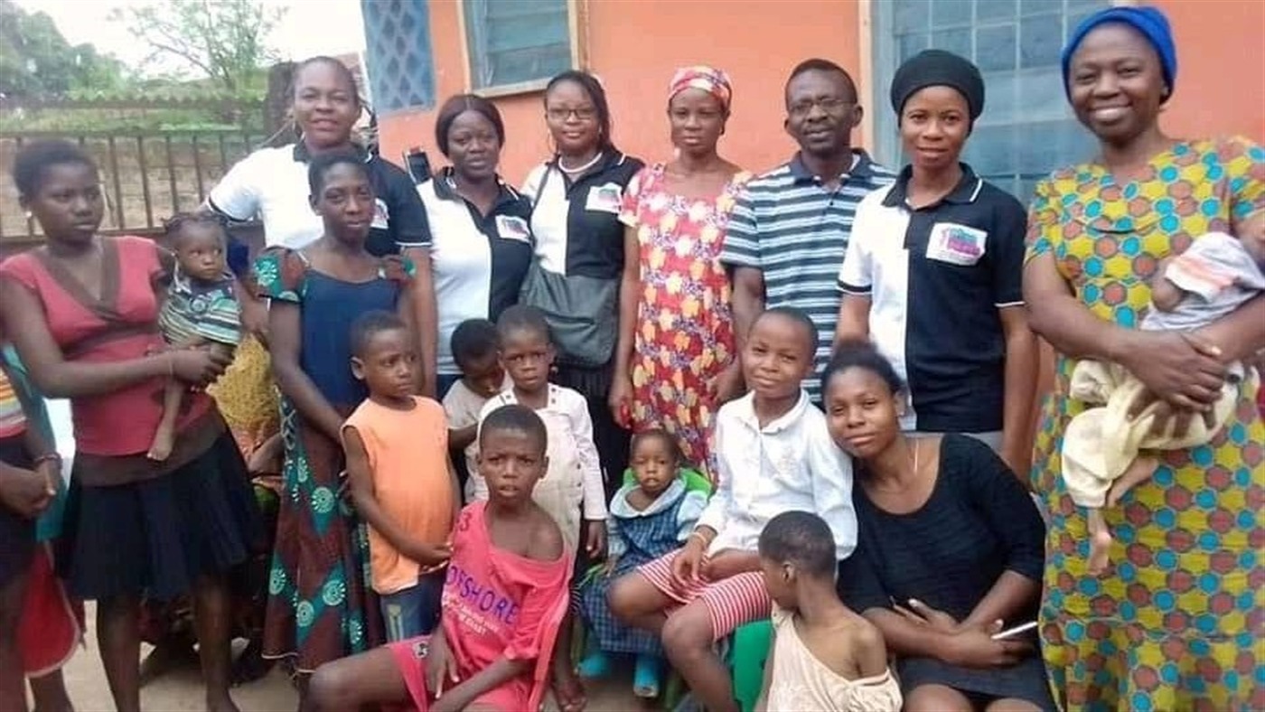 Women and children gathered at Catholic Charity Home for the Needy